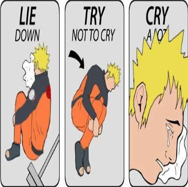 Naruto curl up and cry